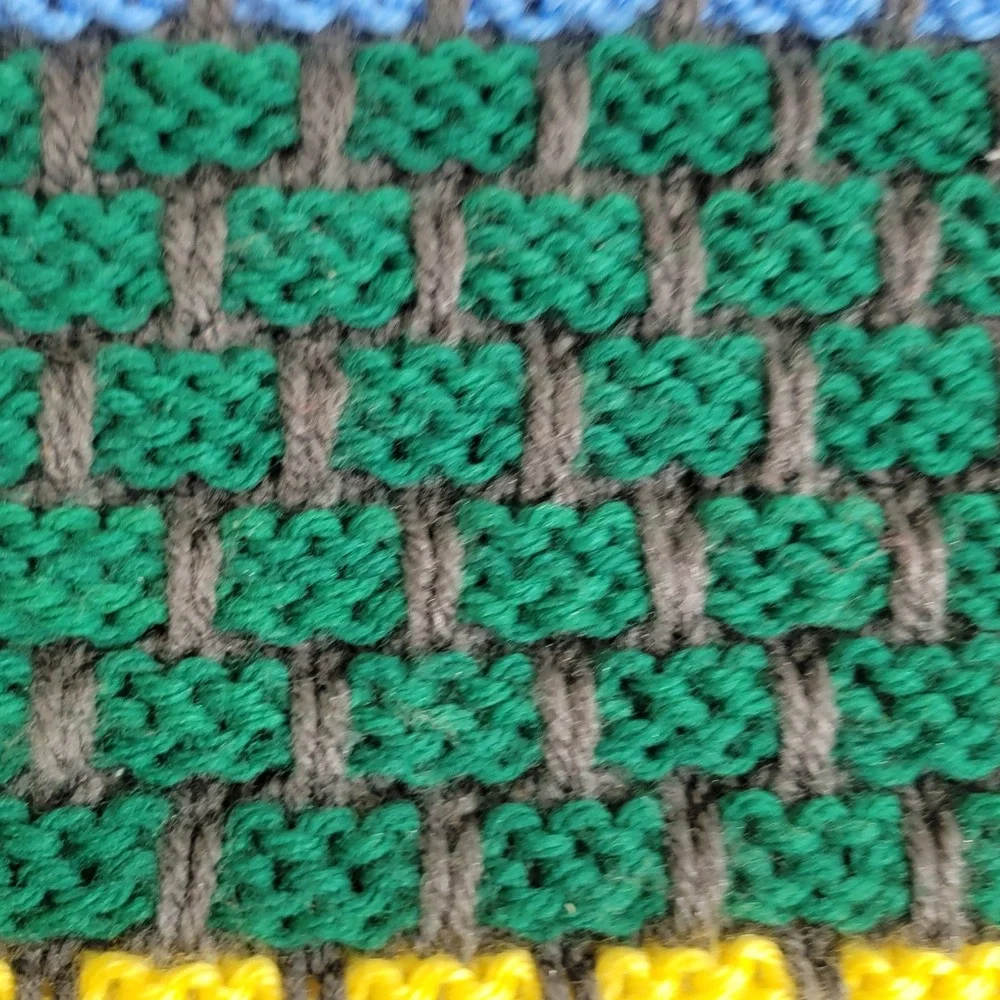 Handknit Striped Throw Stroller Blanket Kids Purple Pink Blue Yellow Green 31x23